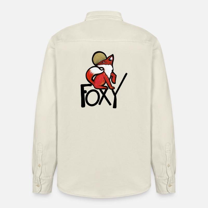Renard Pourpre avec Auréole Or - Chemise unisexe coupe décontractée bio Stanley/Stella - écru doux