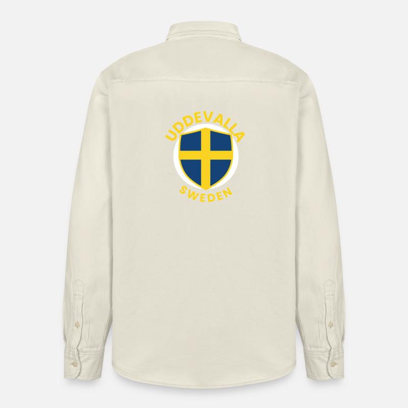 Conception du bouclier Uddevalla Suède - Chemise unisexe coupe décontractée bio Stanley/Stella - écru doux