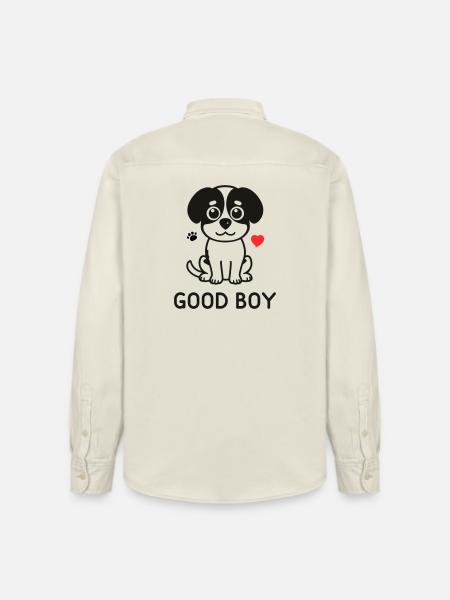 Good Boy – Cute Dog Motif - Relaxed Fit Unisex Organic Shirt by Stanley/Stella - soft Ecru