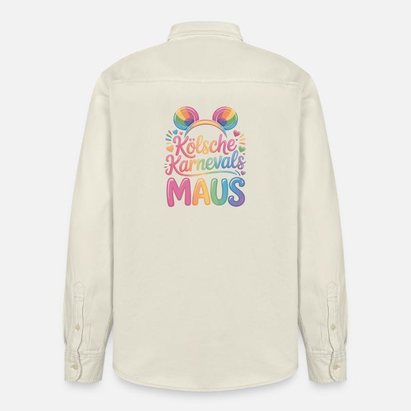 Kölsche Karnevalsmaus Karneval Köln Kölner Maus - Relaxed Fit Unisex Organic Hemd von Stanley/Stella - Natur