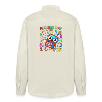 Zahlentag 2026 Taschenrechner Spaß - Relaxed Fit Unisex Organic Hemd von Stanley/Stella - Natur - Hinten - AI Model Male 178 light (178cm)