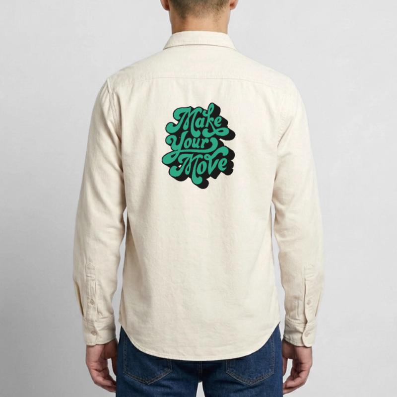 Make Your Move – Retro Script Motif Relaxed Fit Unisex Organic Shirt by Stanley/Stella