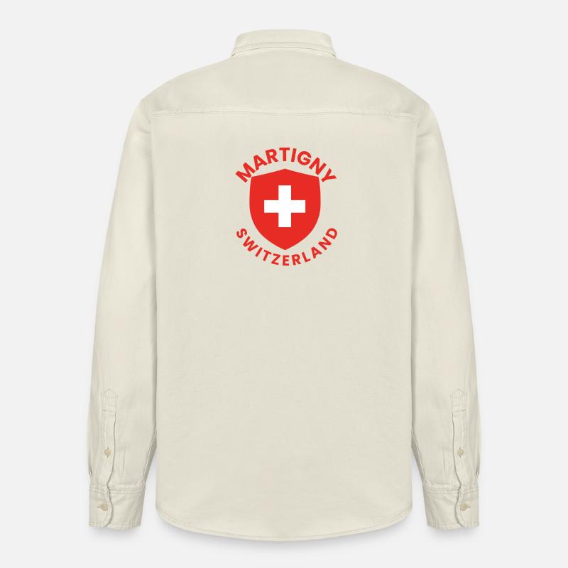 Martigny Schweizer Schild - Relaxed Fit Unisex Organic Hemd von Stanley/Stella - Natur