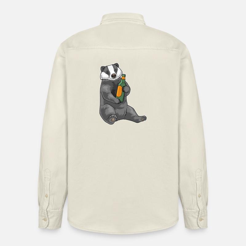 Bouteille de bière Badger - Chemise unisexe coupe décontractée bio Stanley/Stella - écru doux