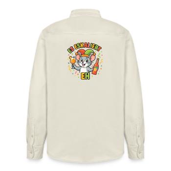 Karneval Maus Es Eskaliert Eh Party Fastnacht  - Relaxed Fit Unisex Organic Hemd von Stanley/Stella - Natur - Hinten - AI Model Male 178 light (178cm)
