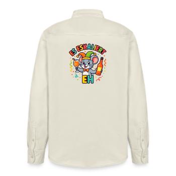 Karneval Maus Es Eskaliert Eh Party Fastnacht  - Relaxed Fit Unisex Organic Hemd von Stanley/Stella - Natur - Hinten - AI Model Male 178 light (178cm)