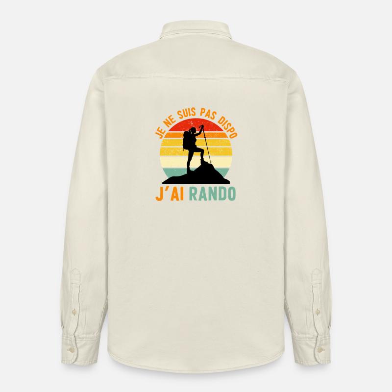 Rando Attitude: Pas dispo, j'ai rando - Chemise unisexe coupe décontractée bio Stanley/Stella - écru doux