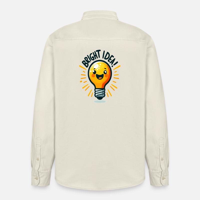 Idée joyeuse d’ampoule - Chemise unisexe coupe décontractée bio Stanley/Stella - écru doux