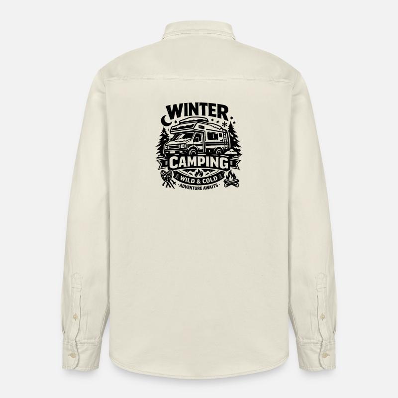 Winter Camping | wild & cold | Adventure - Relaxed Fit Unisex Organic Hemd von Stanley/Stella - Natur