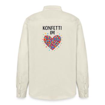 Karneval Konfetti Im Herzen Fastnacht Fasching  - Relaxed Fit Unisex Organic Hemd von Stanley/Stella - Natur - Hinten - AI Model Male 178 light (178cm)