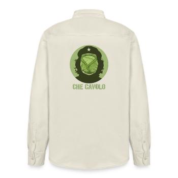 Lustiges Design Was zum Teufel – Revolution-Stil - Relaxed Fit Unisex Organic Hemd von Stanley/Stella - Natur - Hinten - AI Model Male 178 light (178cm)