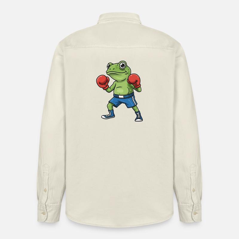 Dessin animé de la grenouille boxeuse - Chemise unisexe coupe décontractée bio Stanley/Stella - écru doux
