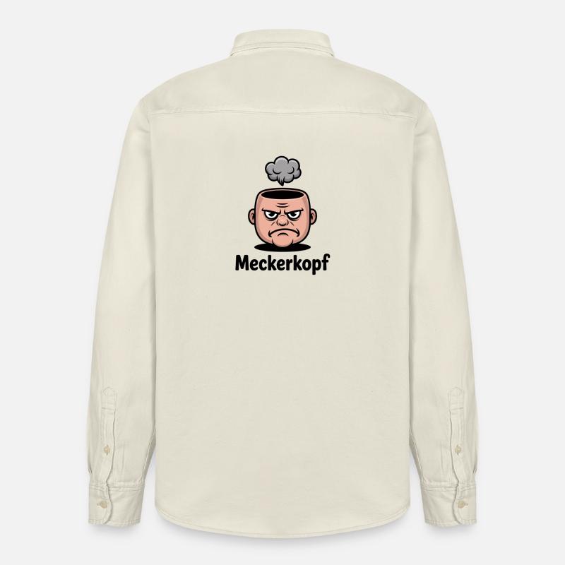Meckerkopf Genervtes Grumpy Comic Gesicht - Relaxed Fit Unisex Organic Hemd von Stanley/Stella - Natur