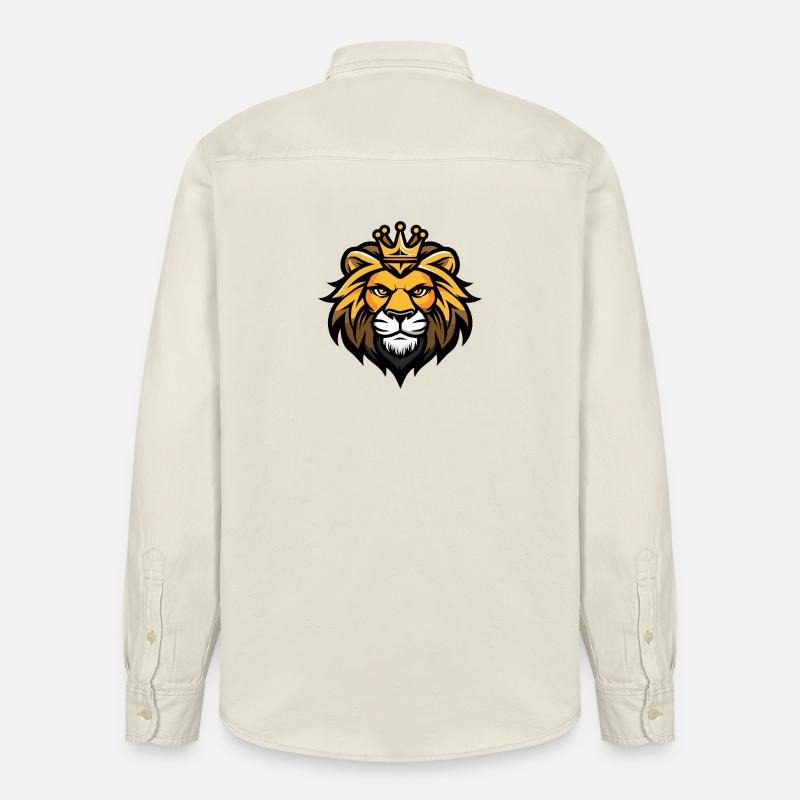 Couronne de tête de lion - Chemise unisexe coupe décontractée bio Stanley/Stella - écru doux