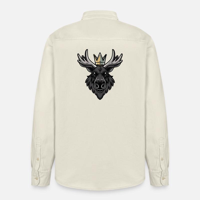Elch Kopf Krone - Relaxed Fit Unisex Organic Hemd von Stanley/Stella - Natur