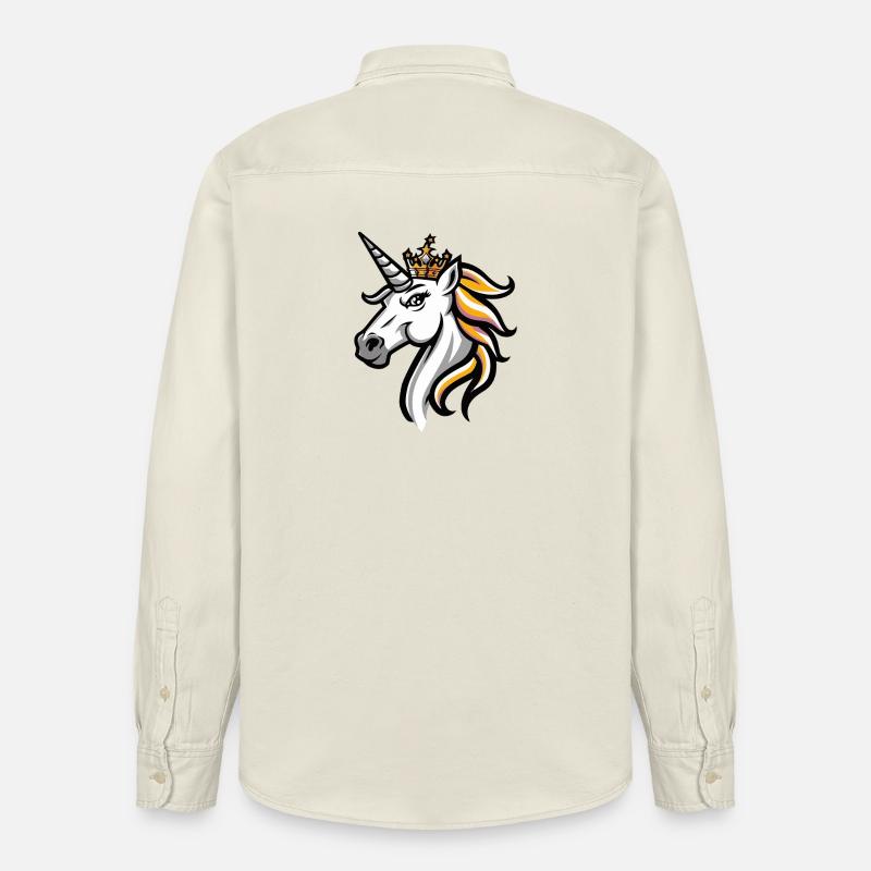 Einhorn Kopf Krone - Relaxed Fit Unisex Organic Hemd von Stanley/Stella - Natur