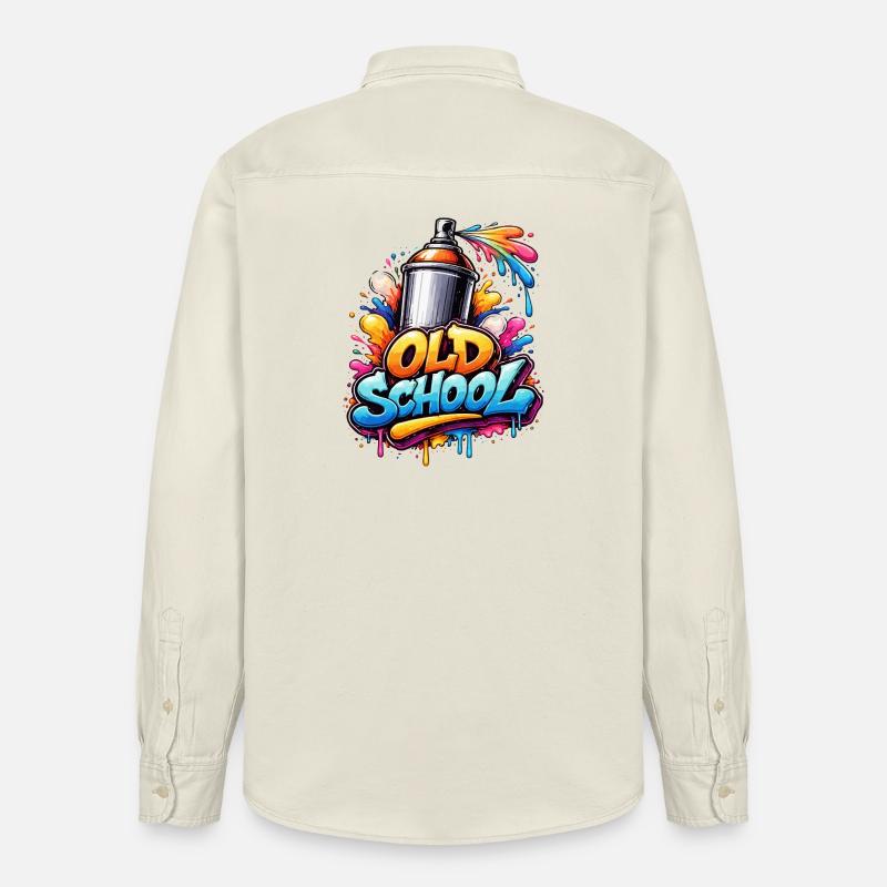 Jet de graffiti à l’ancienne - Chemise unisexe coupe décontractée bio Stanley/Stella - écru doux