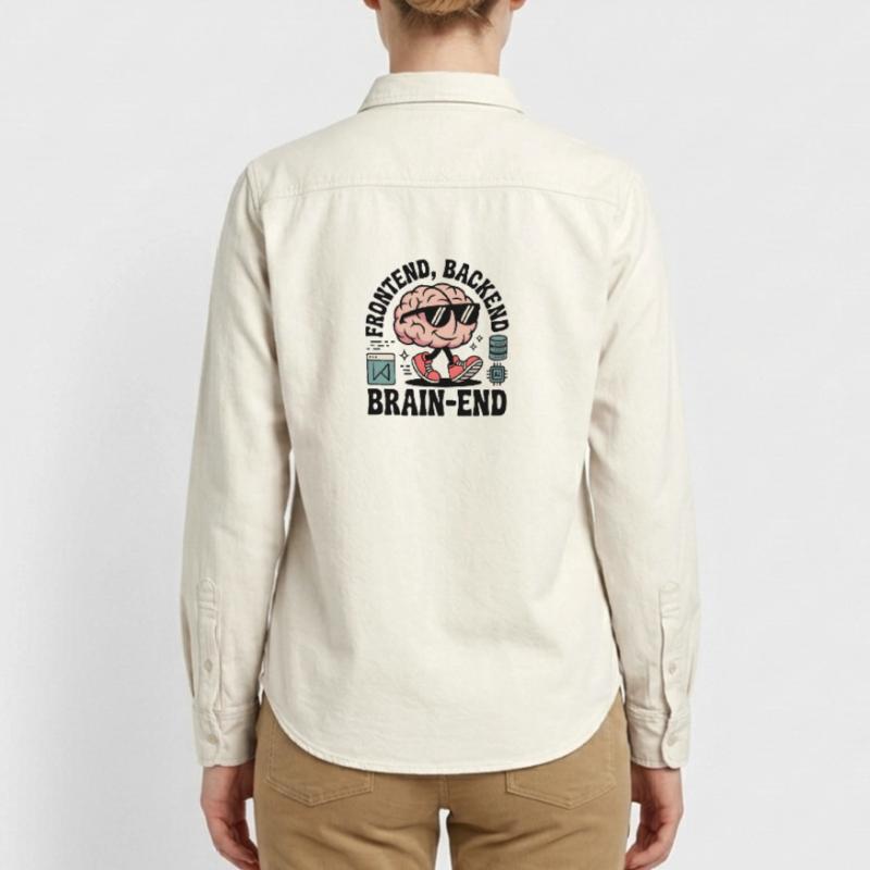 Frontend, Backend, Brain-End | Developer Relaxed Fit Unisex Organic Shirt by Stanley/Stella
