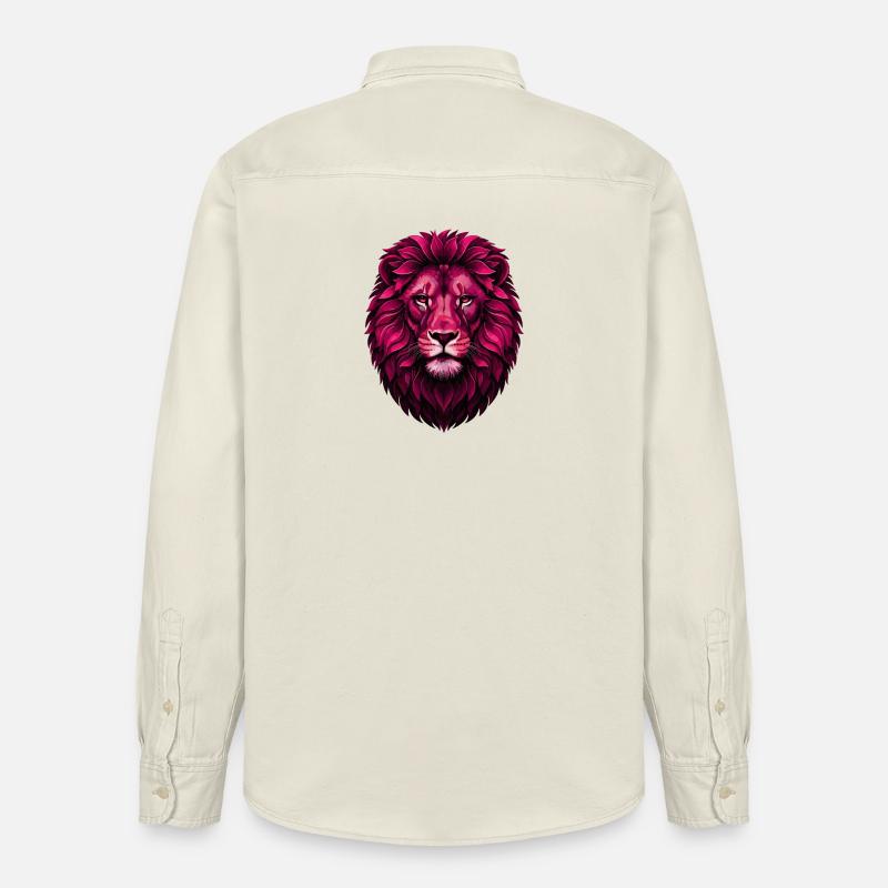 Lion rose avec crinière fleurie - Chemise unisexe coupe décontractée bio Stanley/Stella - écru doux