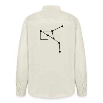 Constellation Geometry Lines - Relaxed Fit Unisex Organic Shirt by Stanley/Stella - soft Ecru - Back - AI Model Male 178 light (178cm)
