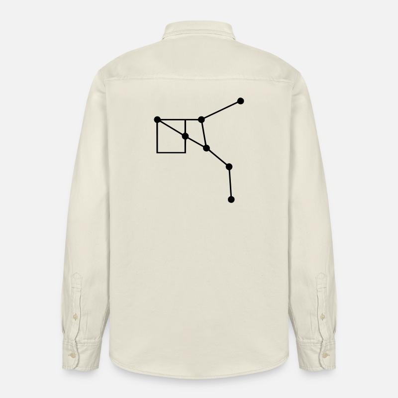 Lignes de géométrie de constellation - Chemise unisexe coupe décontractée bio Stanley/Stella - écru doux