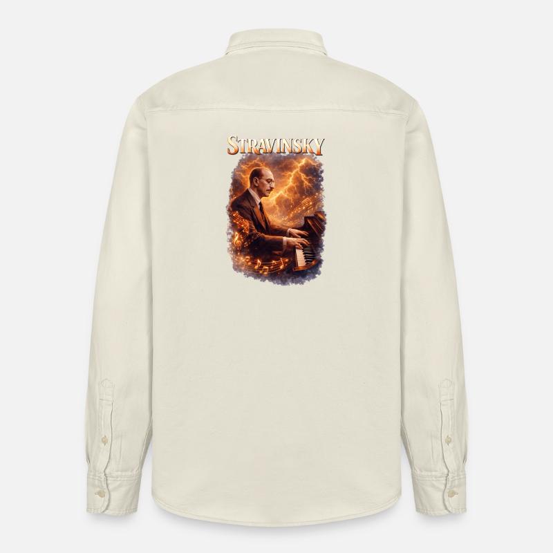 Feu de piano Stravinsky - Chemise unisexe coupe décontractée bio Stanley/Stella - écru doux