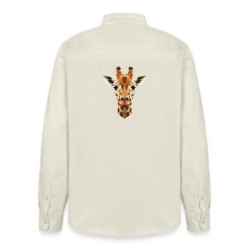 Giraffe Africa Love Safari Wilderness Cute Giraffes - Relaxed Fit Unisex Organic Shirt by Stanley/Stella - soft Ecru - Back - AI Model Male 178 light (178cm)