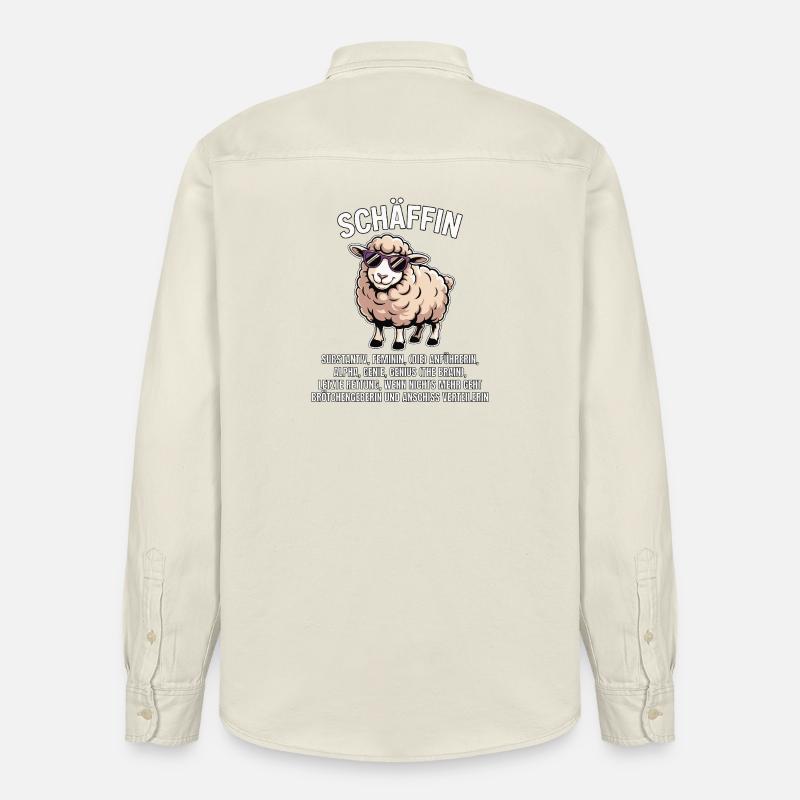 Schäffin - Alpha Schaf mit Sonnenbrille - Relaxed Fit Unisex Organic Hemd von Stanley/Stella - Natur