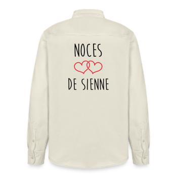 Hochzeit von Siena 74 Jahre Ehe - Relaxed Fit Unisex Organic Hemd von Stanley/Stella - Natur - Hinten - AI Model Male 178 light (178cm)