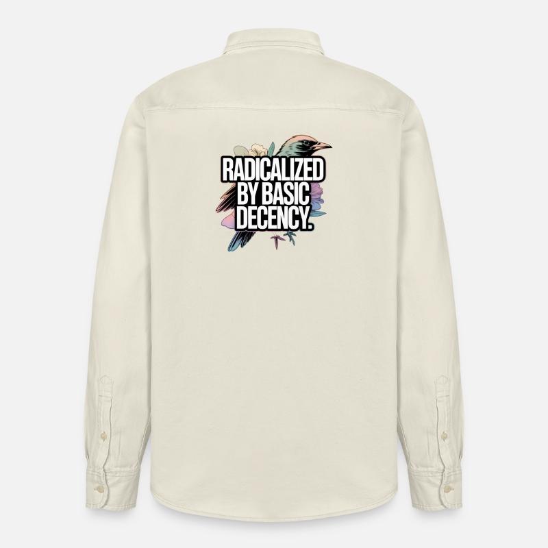 Radicalized by Basic Decency Statement - Relaxed Fit Unisex Organic Shirt by Stanley/Stella - soft Ecru