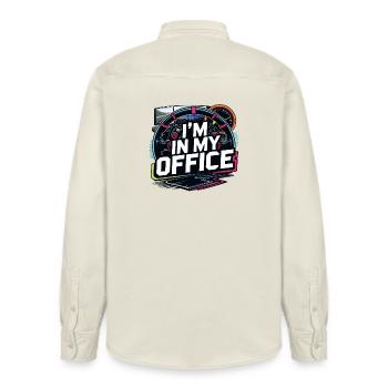 Ich bin in meinem Büro - Relaxed Fit Unisex Organic Hemd von Stanley/Stella - Natur - Hinten - AI Model Male 178 light (178cm)