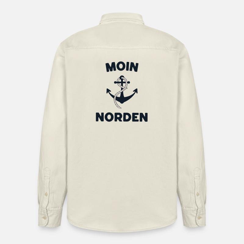 Moin Norden – Conception d’ancres maritimes - Chemise unisexe coupe décontractée bio Stanley/Stella - écru doux