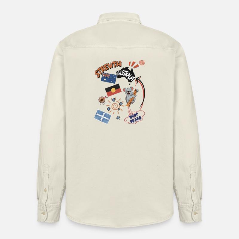 Australische Collage Strewth & Drop bears - Relaxed Fit Unisex Organic Hemd von Stanley/Stella - Natur