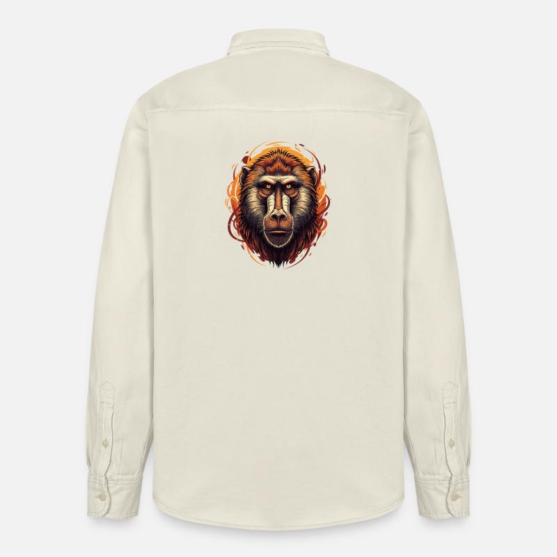 Portrait du Babouin du Singe - Chemise unisexe coupe décontractée bio Stanley/Stella - écru doux