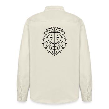 Löwe Polygon - Relaxed Fit Unisex Organic Hemd von Stanley/Stella - Natur - Hinten - AI Model Male 178 light (178cm)