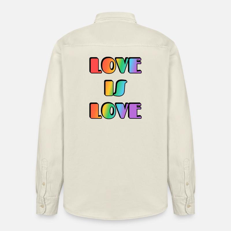Liebe ist Liebe Regenbogen - Relaxed Fit Unisex Organic Hemd von Stanley/Stella - Natur