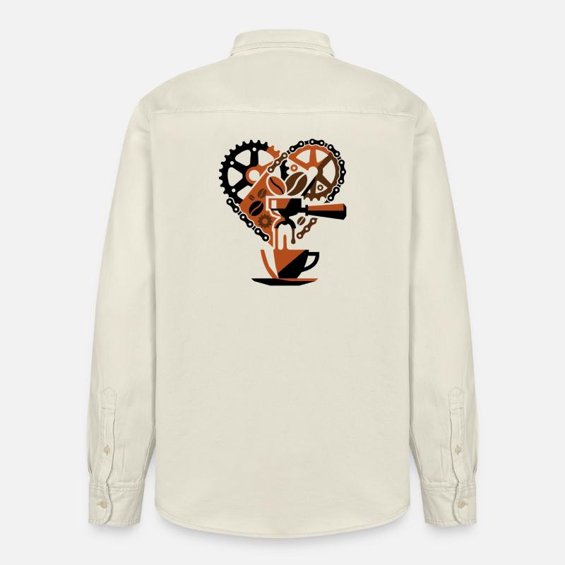 Steampunk-Kaffee-Kreislauf-Gedankenlandschaft - Relaxed Fit Unisex Organic Hemd von Stanley/Stella - Natur