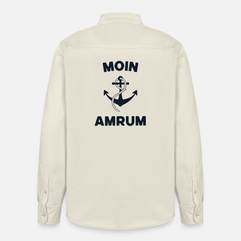 Moin Amrum – Conception d’ancres maritimes - Chemise unisexe coupe décontractée bio Stanley/Stella - écru doux