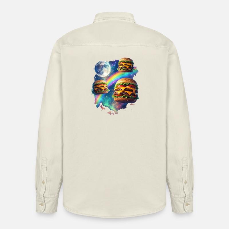 Galaktische Burger-Explosion - Relaxed Fit Unisex Organic Hemd von Stanley/Stella - Natur