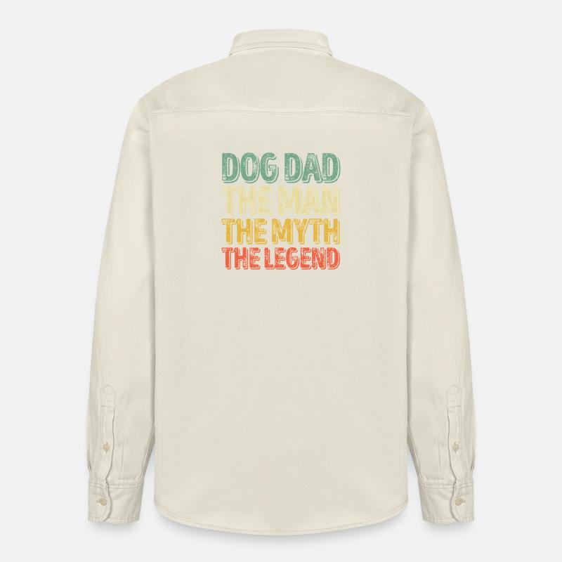 Dog Dad Legend Gradient Tee - Relaxed Fit Unisex Organic Hemd von Stanley/Stella - Natur
