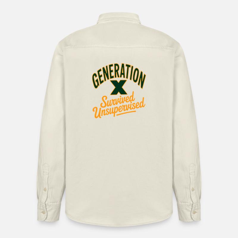 Generation X Survived Unsupervised - Relaxed Fit Unisex Organic Hemd von Stanley/Stella - Natur