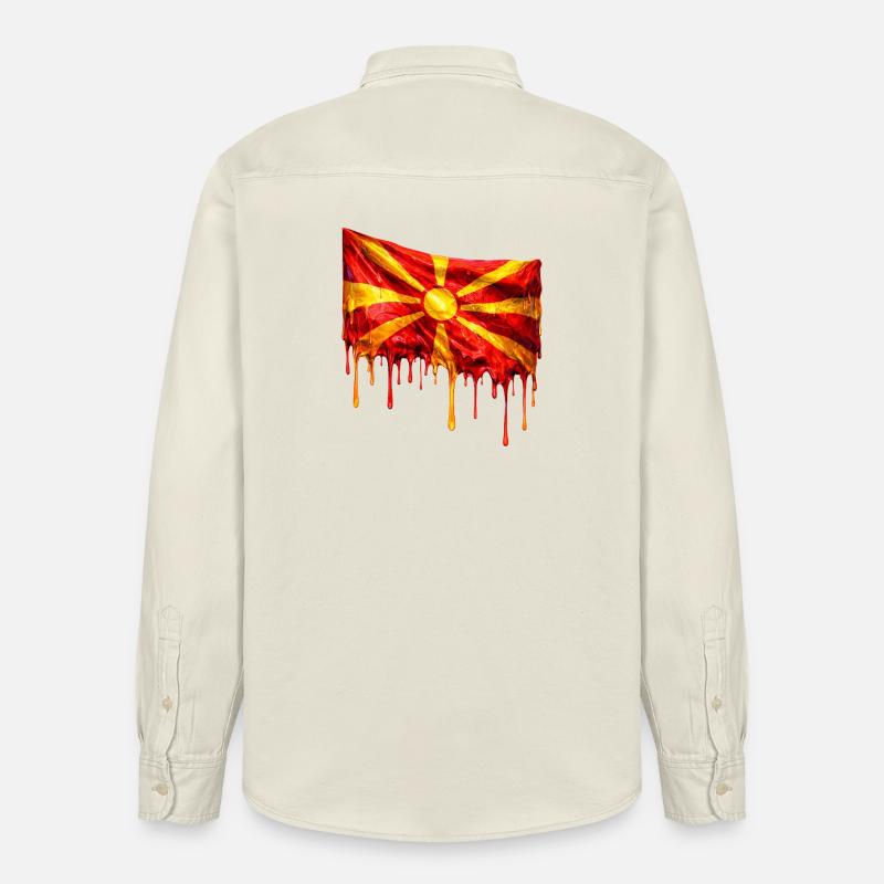 Chute du drapeau macédonien - Chemise unisexe coupe décontractée bio Stanley/Stella - écru doux
