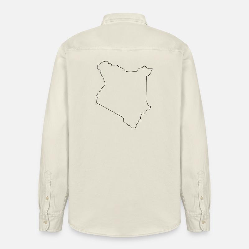 Plan de la carte du Kenya - Chemise unisexe coupe décontractée bio Stanley/Stella - écru doux