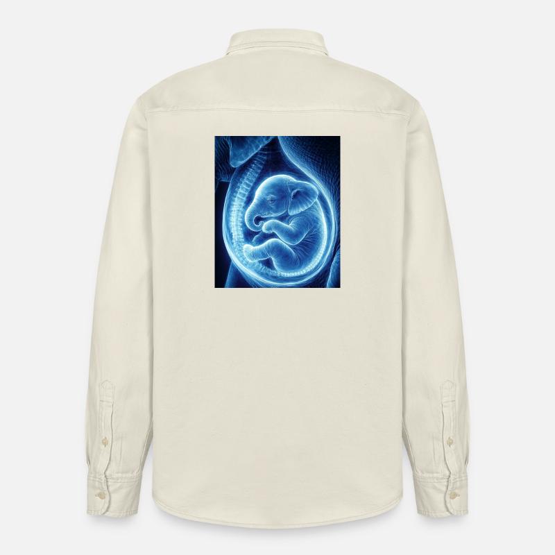 Bébé ultrasonique bleu dans le ventre - Chemise unisexe coupe décontractée bio Stanley/Stella - écru doux