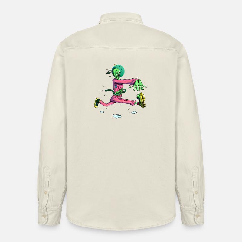 Zombie Runner Neon Pop - Relaxed Fit Unisex Organic Hemd von Stanley/Stella - Natur