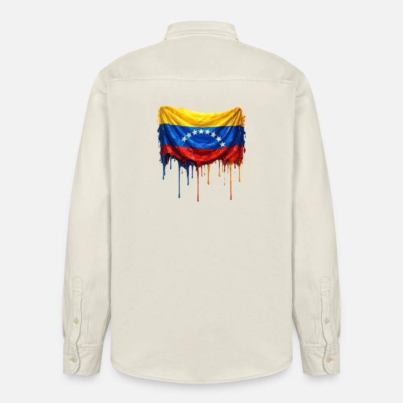 Largage du drapeau du Venezuela - Chemise unisexe coupe décontractée bio Stanley/Stella - écru doux