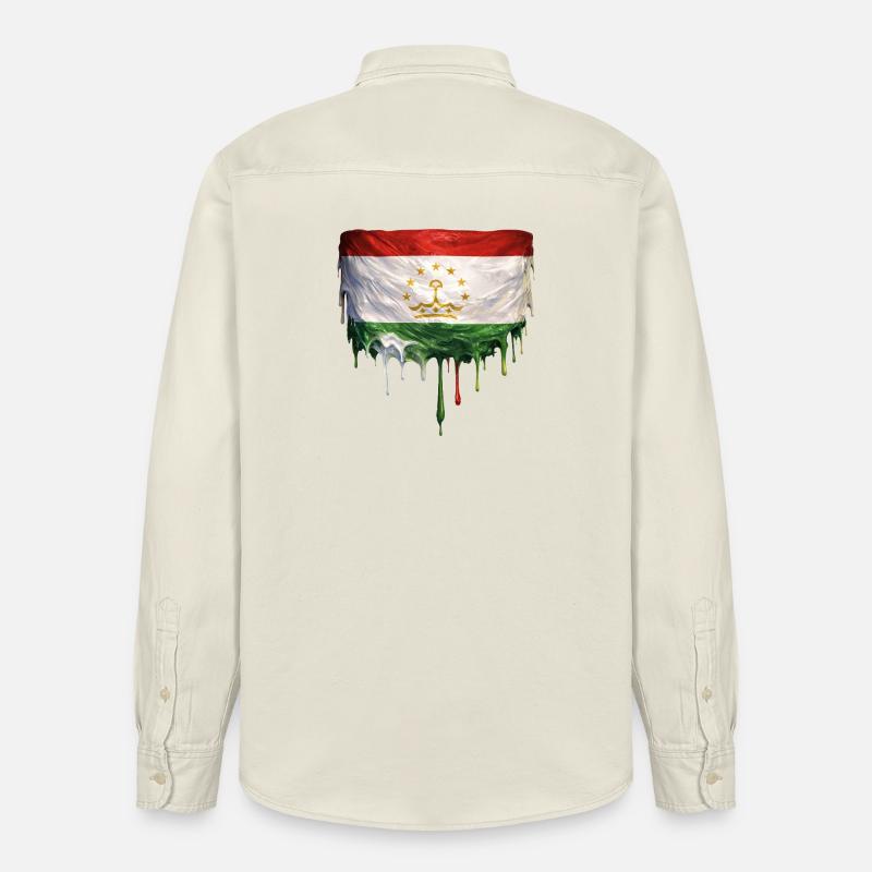 Gouttes de graffitis du drapeau tadjik - Chemise unisexe coupe décontractée bio Stanley/Stella - écru doux