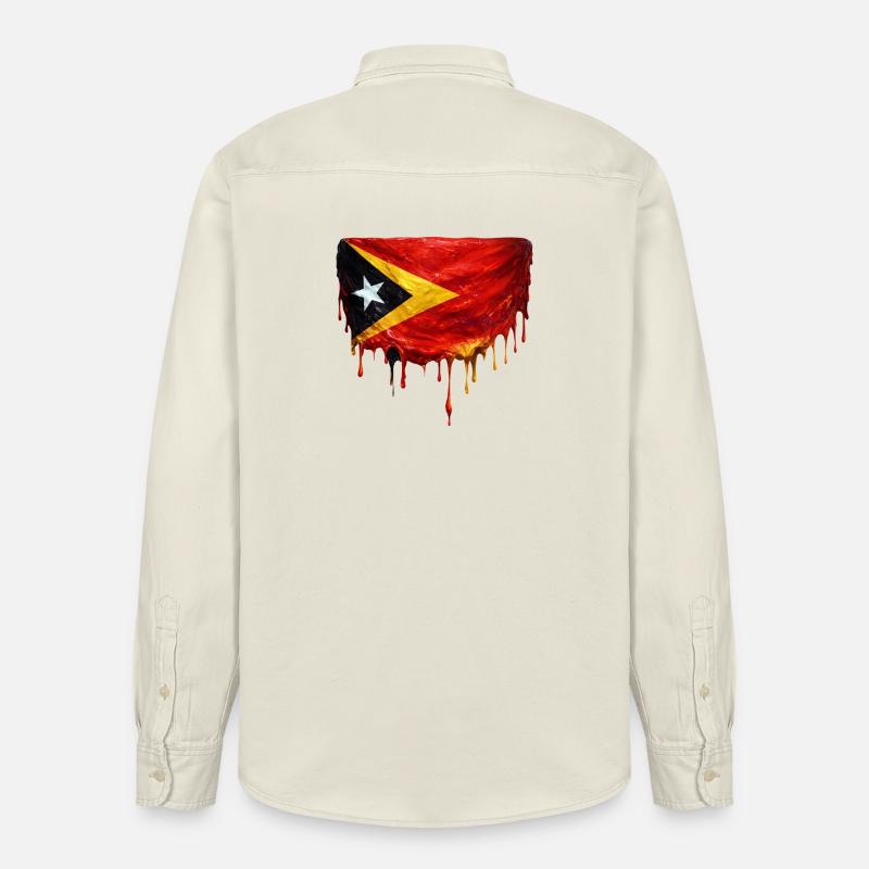 Drapeau de largage du TimorLeste - Chemise unisexe coupe décontractée bio Stanley/Stella - écru doux