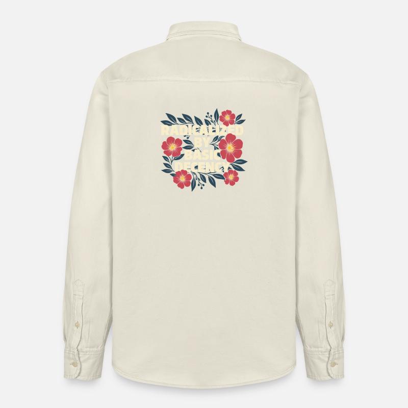 Radicalized Basic Decency Kindness Human Rights - Relaxed Fit Unisex Organic Shirt by Stanley/Stella - soft Ecru