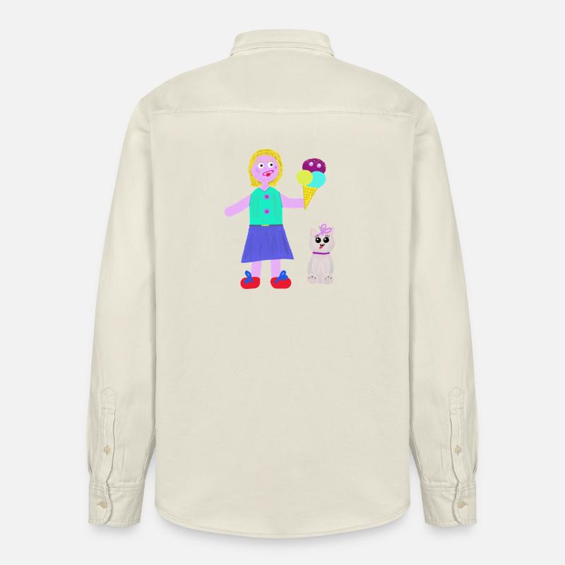 Eiscreme-Mädchen Eiscreme Eiswaffel Eis - Relaxed Fit Unisex Organic Shirt by Stanley/Stella - soft Ecru